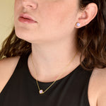 amethyst geometric jewelry set matching necklace and earrings amethyst gift for pisces necklace birthstone february