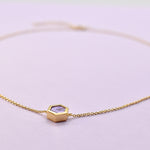 amethyst necklace gemstone lavender bridesmaids jewelry gift for her gemstone geometric jewelry 14k gold