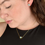 aquamarine necklace geometric 14k gold delicate earring set hexagon necklace gift for Pisces necklace