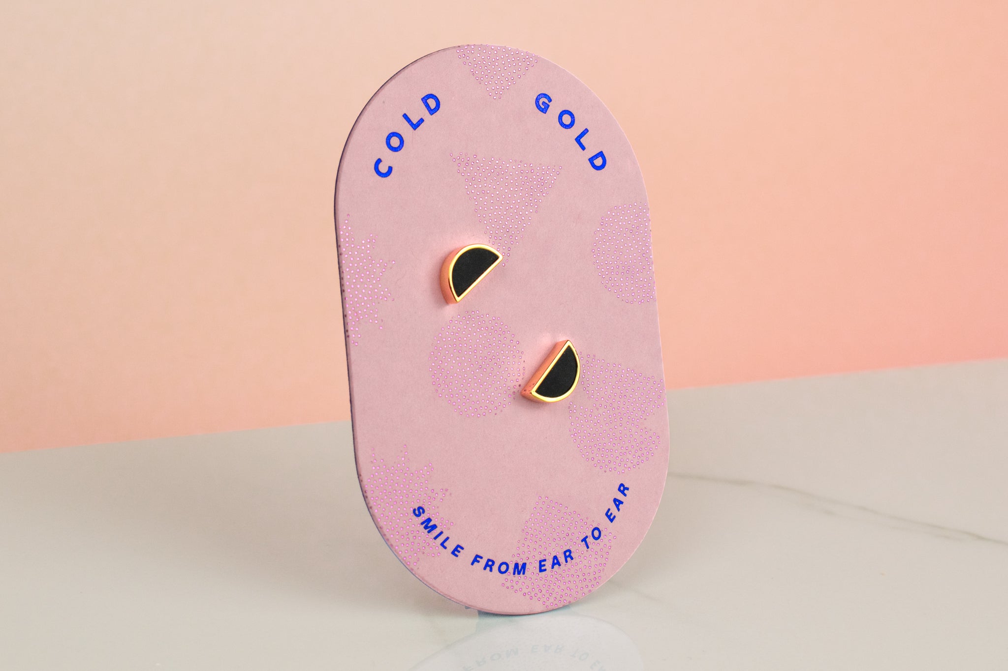 black onyx half moon semi circle geometric stud earrings gifts for her