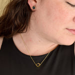 14k gold hexagon necklace minimal jewelry black modern gift for bridesmaids jewelry