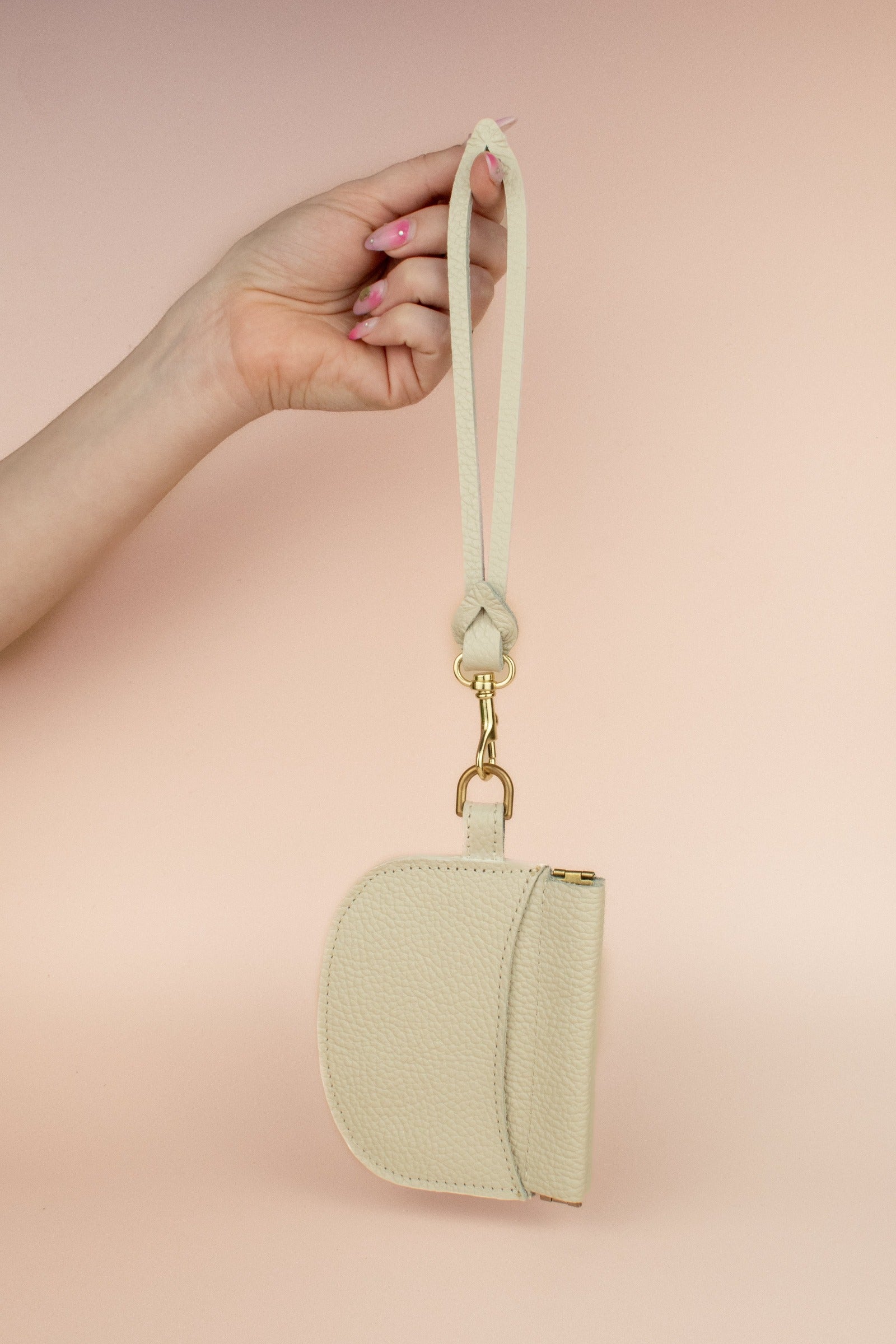 gifts for her, white leather card wallet with keychain attachment wristlet small card wallet