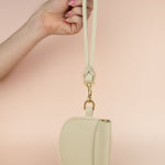 white pebbled leather wristlet, card holder with detachable matching leather keychain kate spade