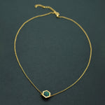 emerald gold hexagon necklace 14k gold fill chain geometric jewelry hexagon gift