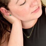 emerald hexagon gold necklace gift for Gemini gift for Taurus necklace 14k gold delicate