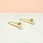 freshwater baroque pearl drop dainty gold wire earrings