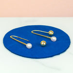 modern threader freeform baroque pearl drop earrings with hold screw ball closure removed