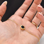 gold hexagon necklace minimal jewelry geometric gold jewelry 14k dainty chain