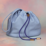 sky blue slouchy unstructured silhouette handbag