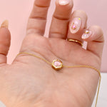 rose quartz clay necklace marbled clay jewelry geometric hexagon necklace light pink bridesmaid jewelry