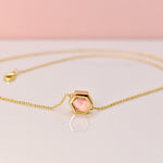 rose quartz jewelry hexagon necklace gift for her bridesmaid gifts jewelry