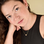 rose quartz necklace gemstone jewelry 14k gold simple chain gift for Capricorn