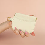 squeeze closure wallet card pocket leather card case small card slots safe wallet travel