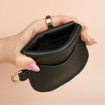 squeeze closure leather wallet card pocket, small travel safe wallet