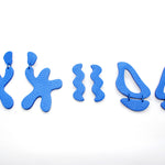 monochromatic real leather cutout earring sets in blue lightning.