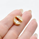 geometric half moon stud earrings in crystal quartz