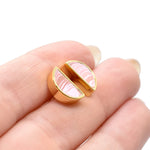 geometric gold-plated stud earrings pink rose quartz stud earrings set birth stone gift for her gemstone jewelry