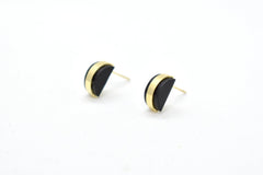 gold half moon earrings geometric stud earrings set black clay birthstone earrings jewelry