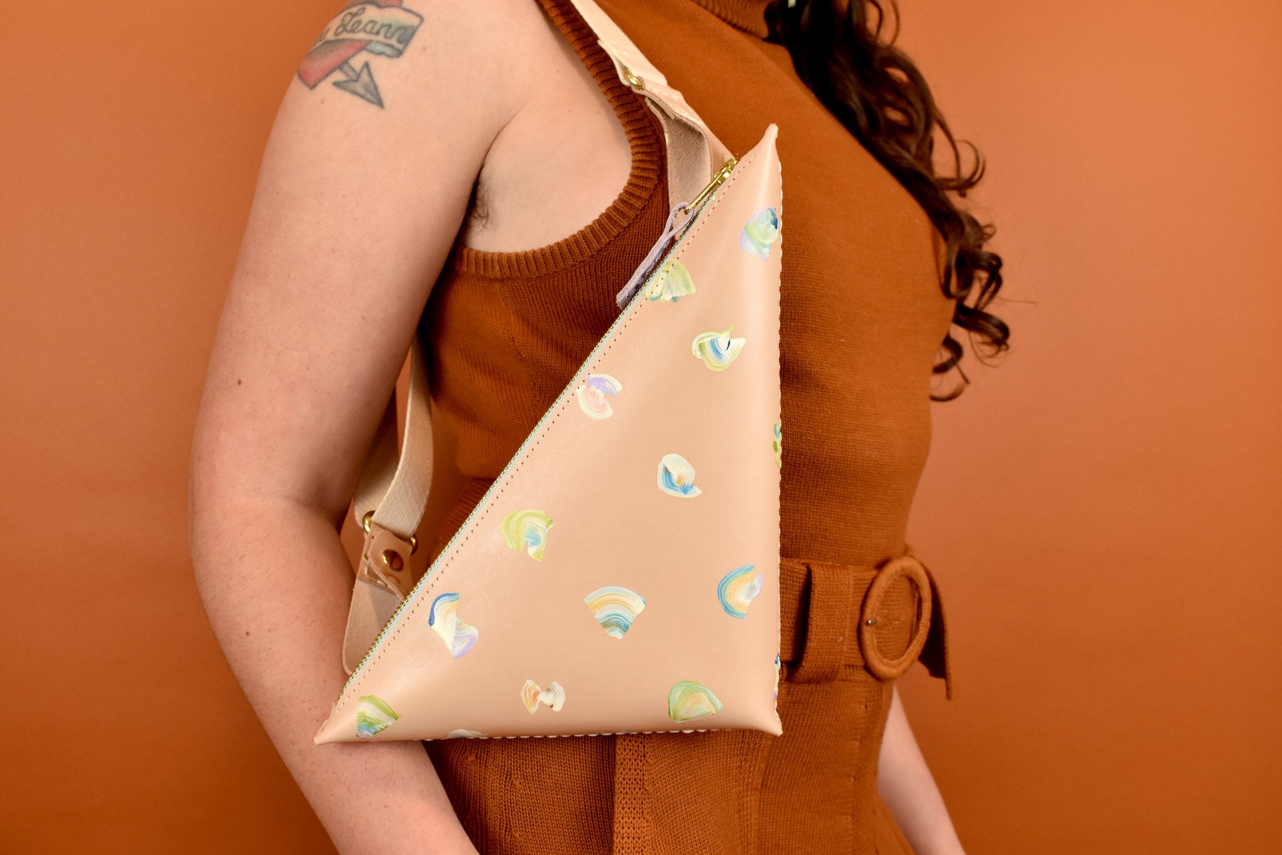 V chrome style Sling bag/Hand bag/Purse,V design in golden chrome