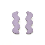 pastel lavender leather zigzag statement earrings