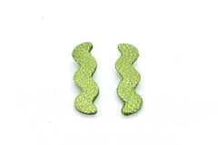 Metallic Lime Green Zigzag Statement stud post Earrings