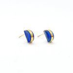 gold half moon earrings geometric stud earrings set sapphire quartz clay September birthstone earrings gemstone jewelry
