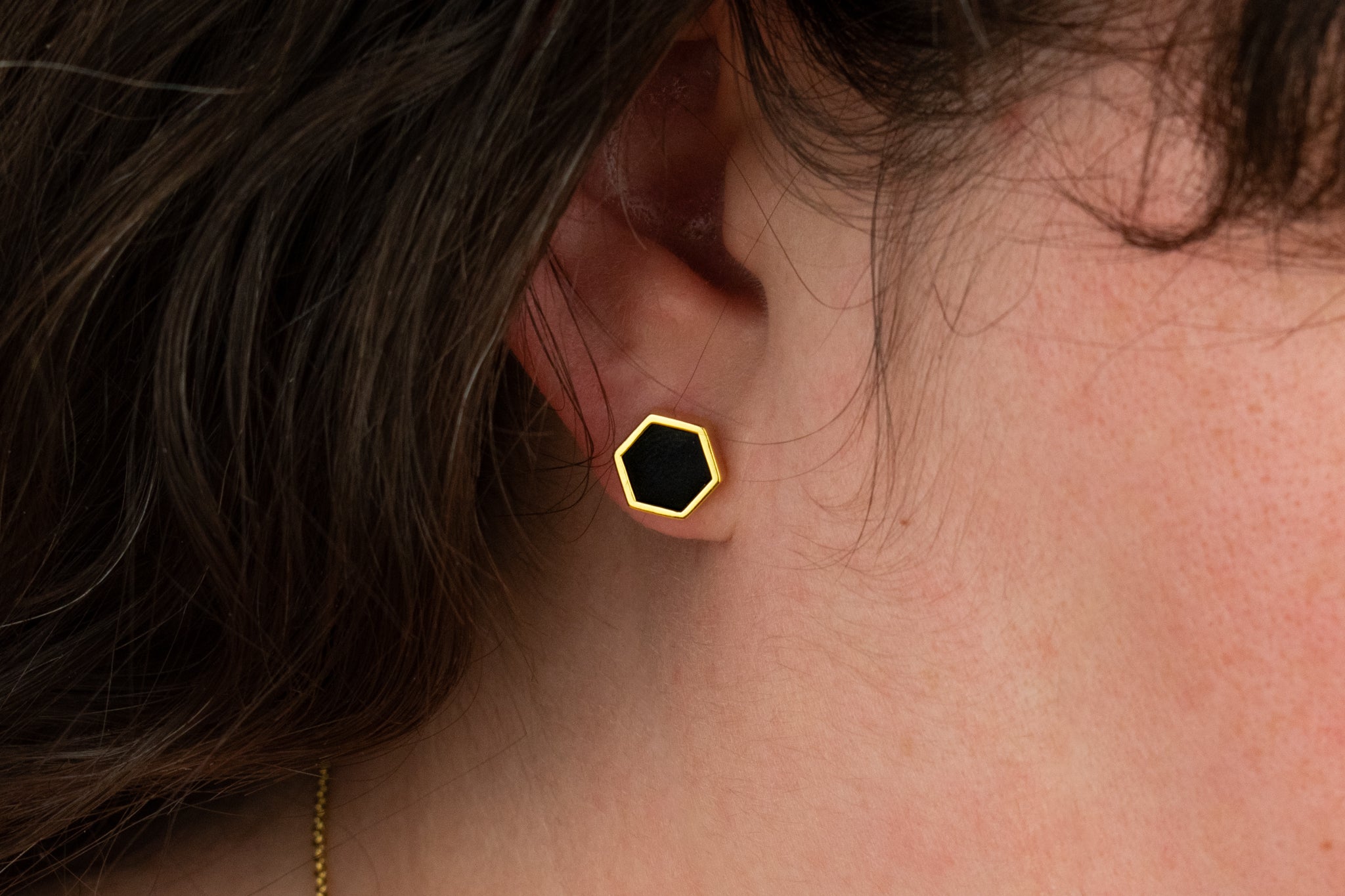 Earrings - deals Gold and Black Geometric Shape Earrings