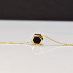 geometric hexagon necklace short 14k necklace geometric jewelry under $50