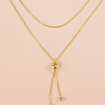 gift gold lariat simple gold chain layered necklace