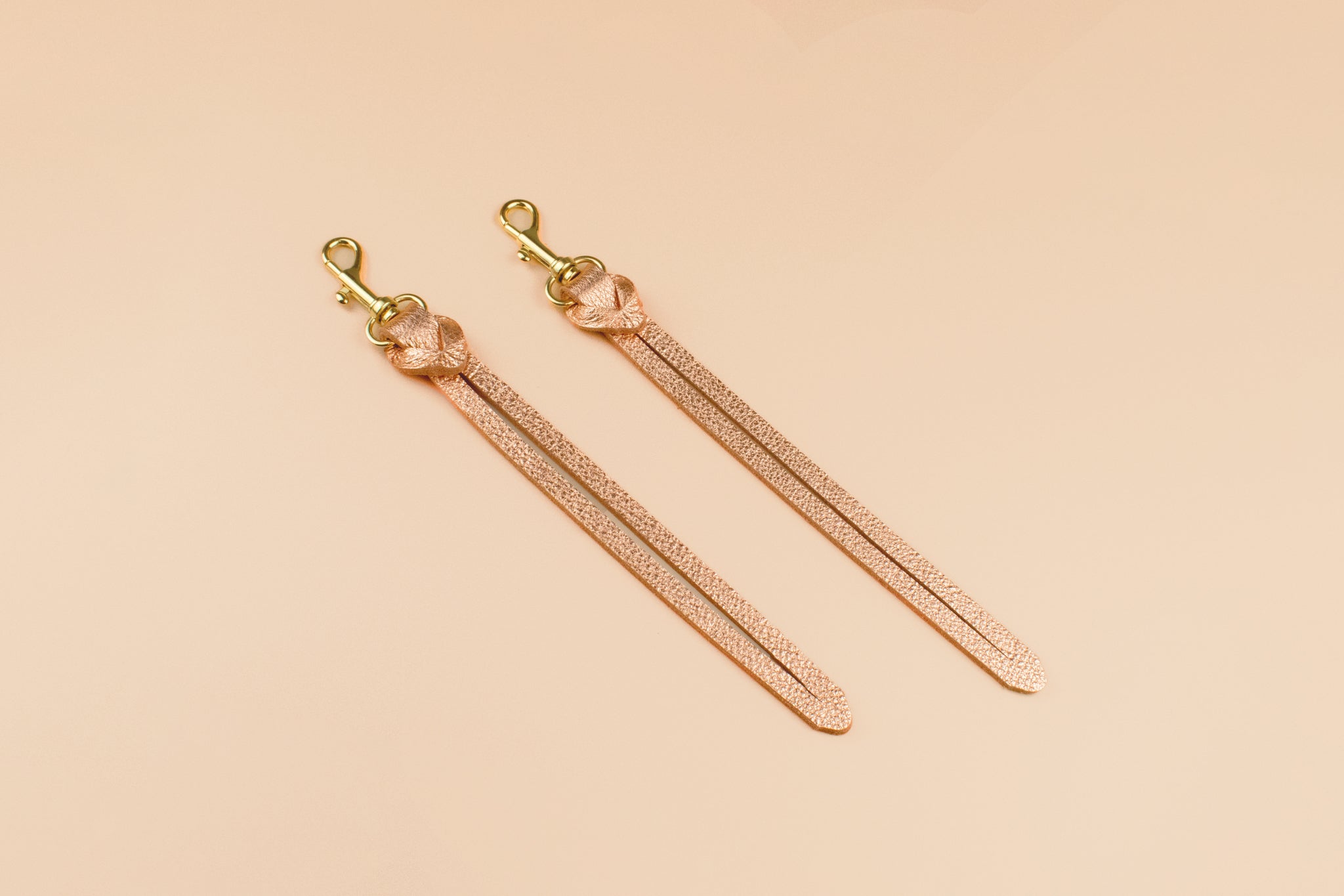 The Knot Keychain: A Leather Wristlet Keychain in Rose Gold – Cold Gold