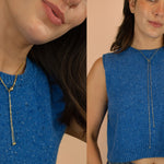 adjustable modern western bolo box chain necklace 