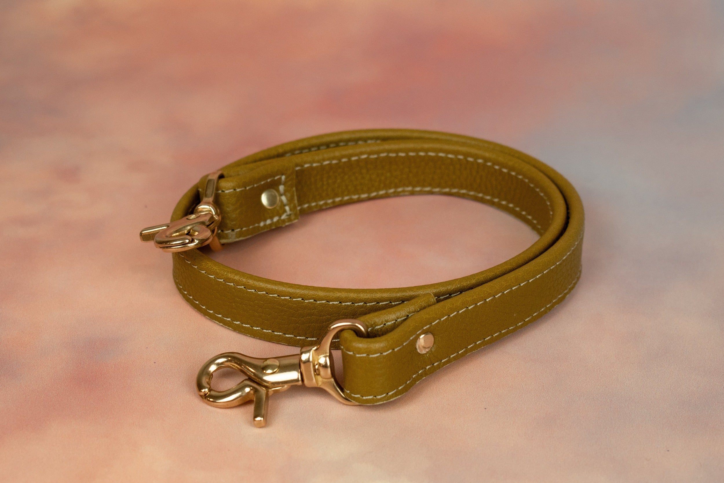 matching adjustable olive green leather strap