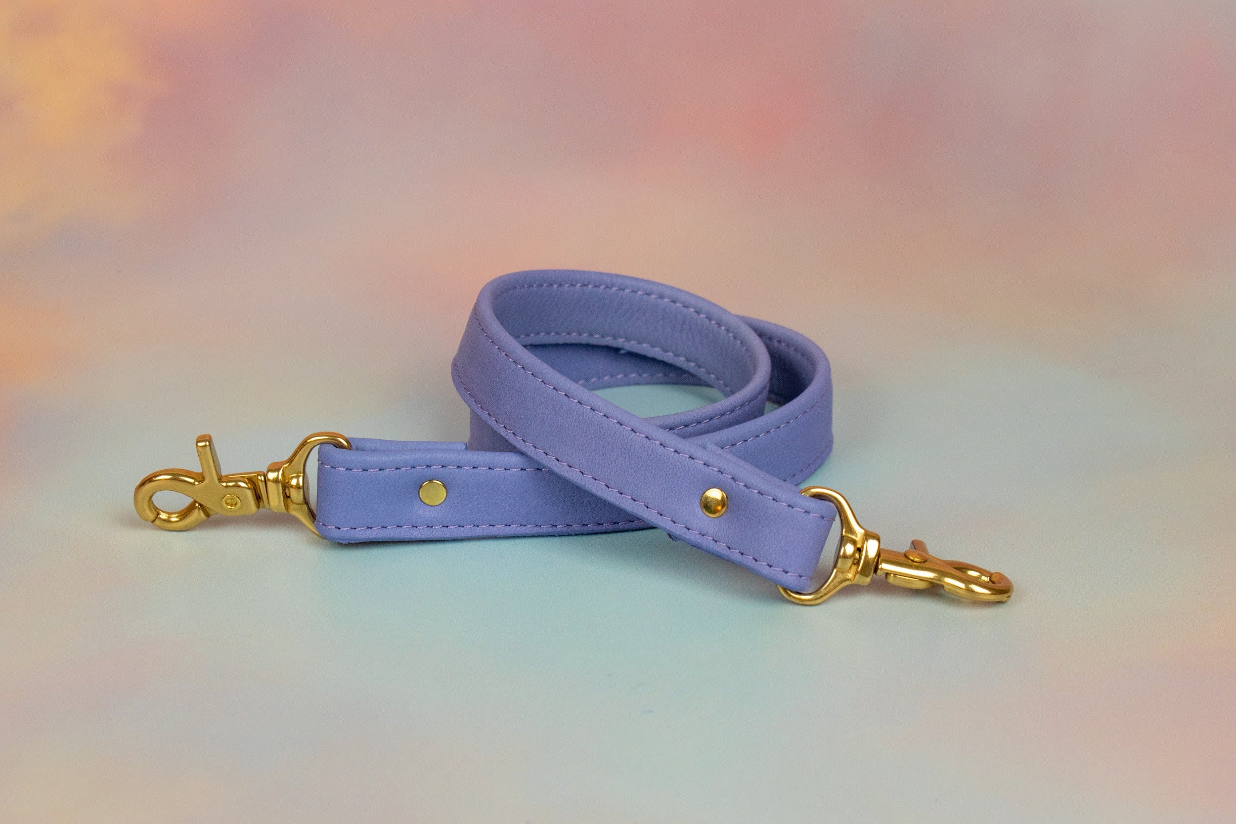light purple soft leather adjustable strap for ruched drawstring bucket bag
