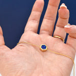 sapphire gemstone necklace polymer clay jewelry 14k gold sapphire gem jewelry minimal geometric