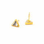 Black and White Striped Clay Triangles Earring Set