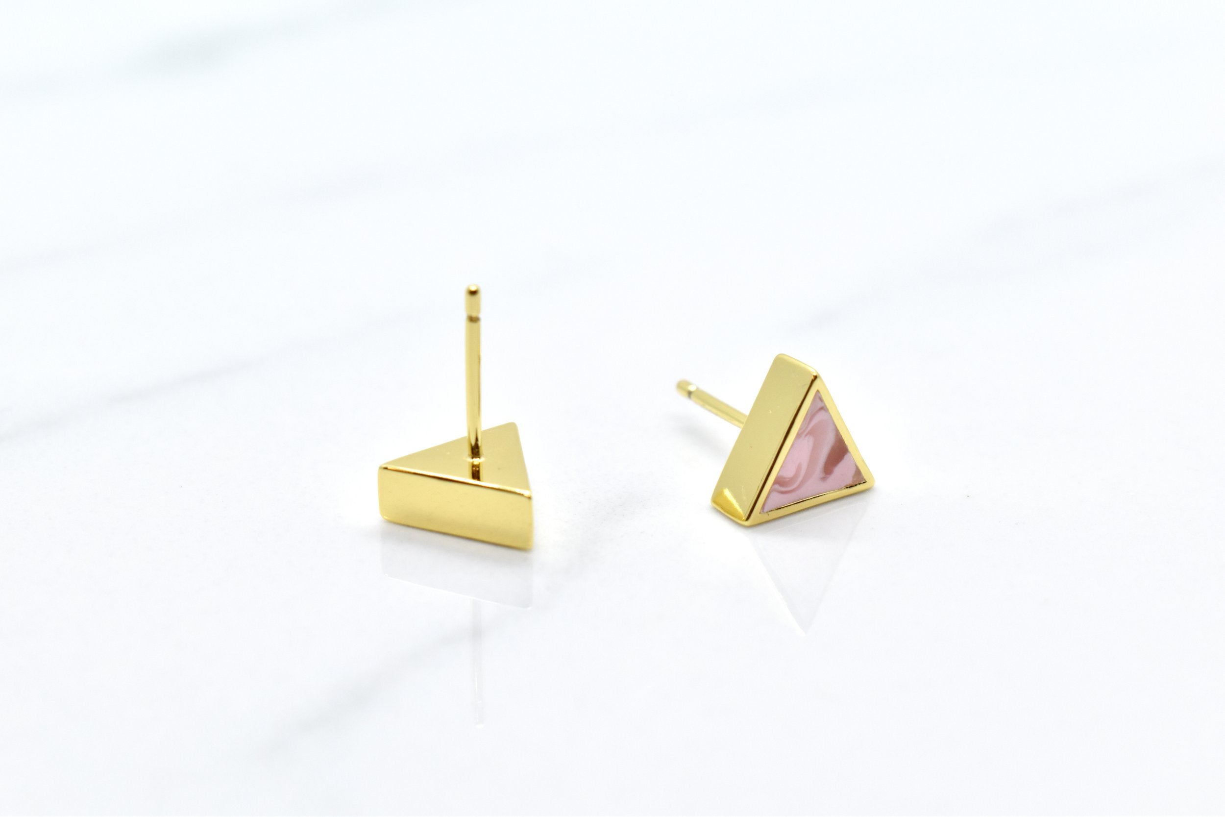 Rose gold sale triangle stud earrings