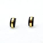 black polymer clay gold tiny earrings jewelry architectural earrings