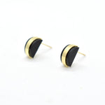 gold half moon earrings geometric stud earrings set black clay birthstone earrings jewelry