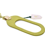 bright chartreuse leather keyhole cutout leather keychain summer 90s style look