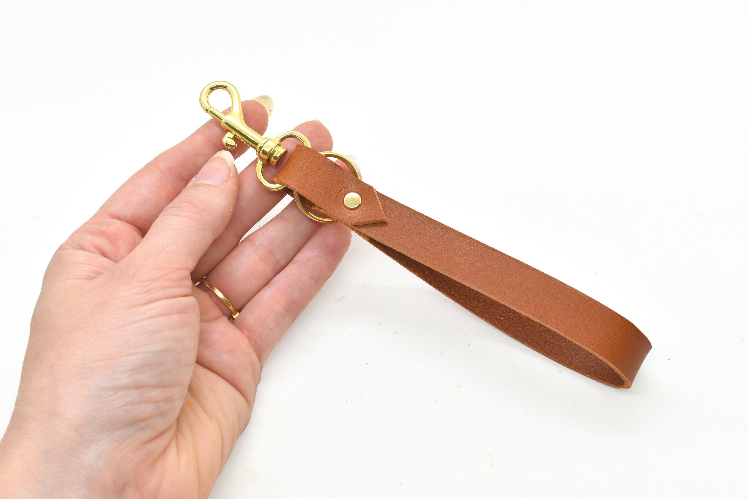 chestnut leather wristlet keychain strap matte leather super soft leather accessory cowgirl style
