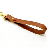 chestnut saddle leather loop keychain wristlet matte leather butter soft leather accessory gift for cowgirl
