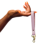 lavender leather keychain wristlet strap for women wrist strap leather key fob barbie style