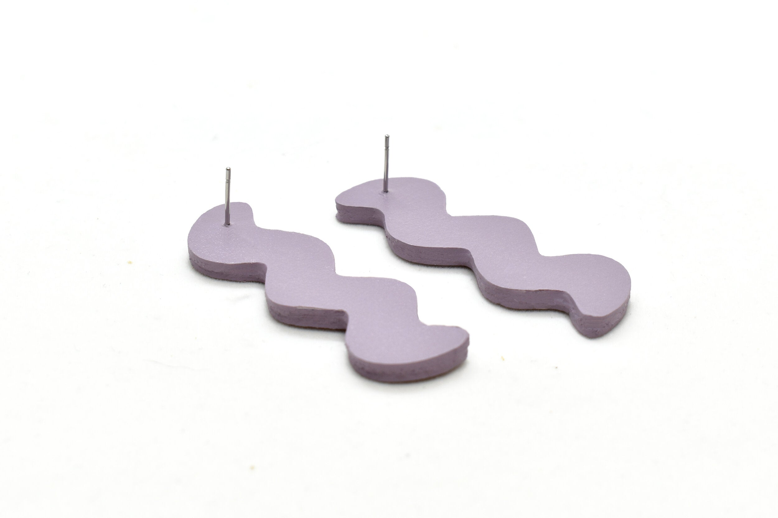Art Earrings in Authentic Lavender Leather.