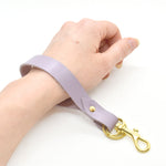 pastel lavender keychain wristlet loop with gold hardware 90s style