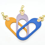 colorful leather keychain cutout dual color keychain wristlet gold clasp hardware key ring