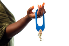 matisse blue leather keychain accessory wristlet leather blue cutout shape keychain