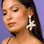 mid mod leather jewelry metallic rose gold earrings statement earrings funky