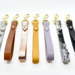 multi leather keychain wristlet strap loop authentic leather wristlet gift for her