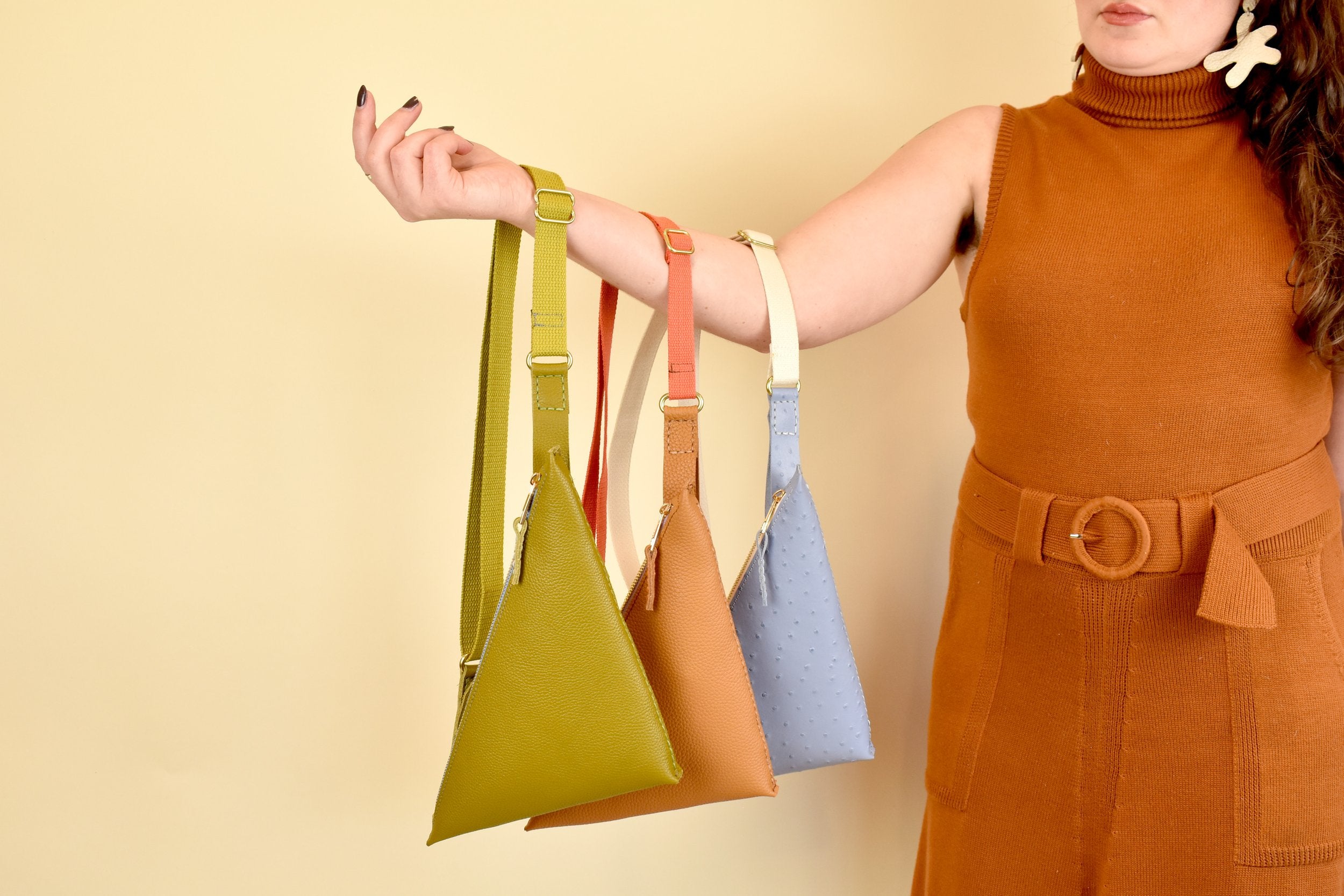 Triangle mini leather cross-body bag | Prada