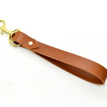 saddle leather chestnut keychain wristlet loop strap smooth leather butter soft leather accessory gift for cowboy